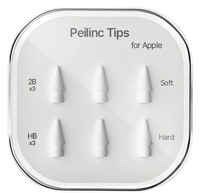 Peilinc 정품 애플펜슬 펜촉 1/2세대 호환 2B HB 총 6개입