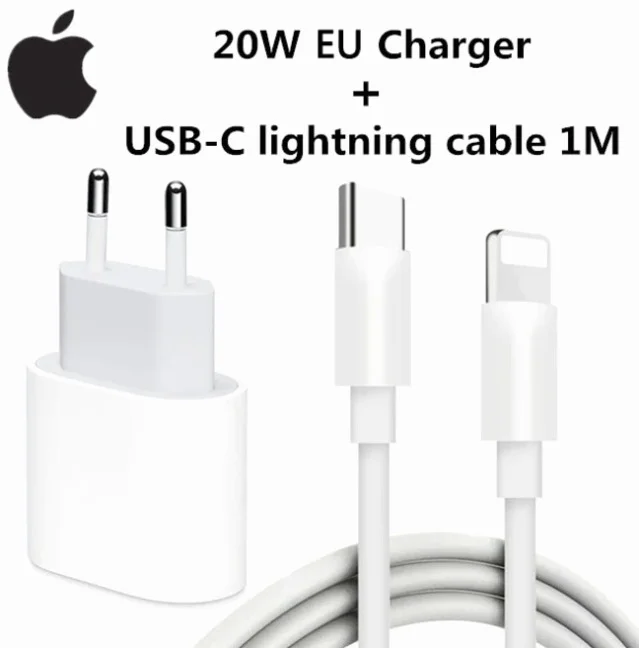 APPLE 아이폰용 충전기 휴대폰 충전기 20w + USB-C lightning cable 1m
