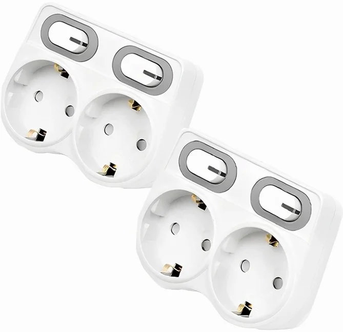 에코파워탭 국내 제조 LED 절전형 L자형 멀티탭 2구 EPM-L402L