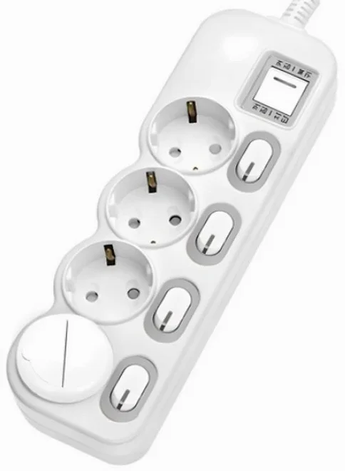 에코파워탭 국산 LED 개별 과부하차단 멀티탭 4구 EPM-L304SS + 안전커버